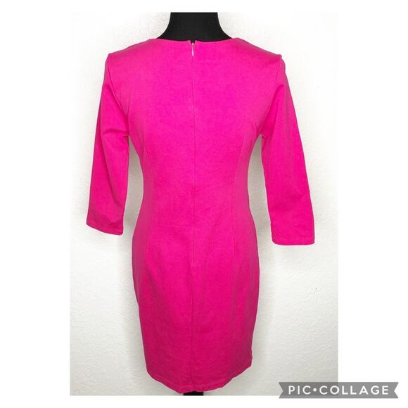 Boston Proper bright pink cutout neckline sheath dress size Small - Picture 14 of 14